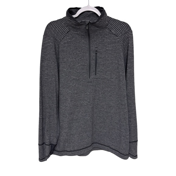 lululemon athletica Other - Lululemon Gray Striped 1/4 zip Pullover Men’s Large
